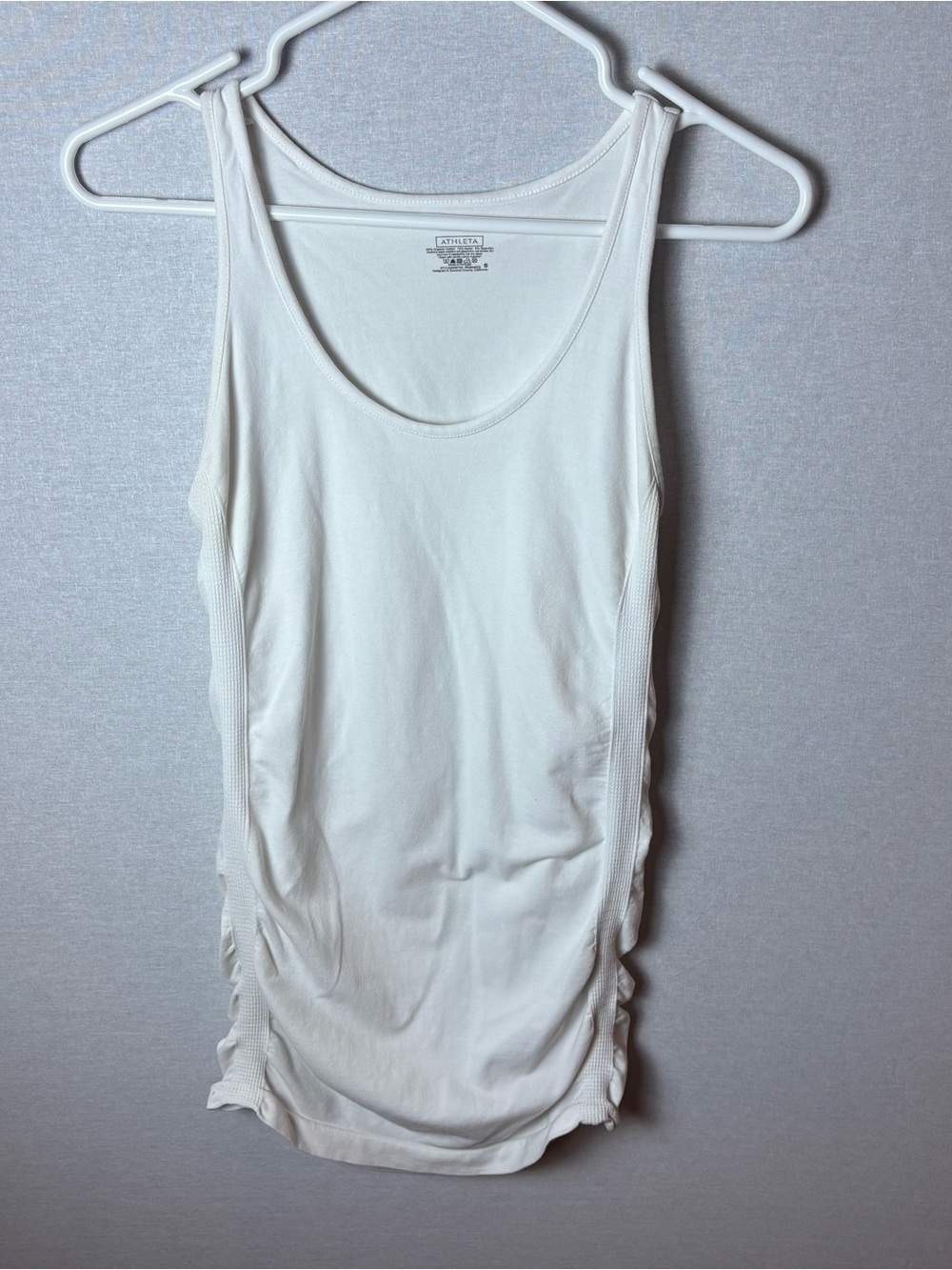 Athleta Ruched Side Tank Top white small